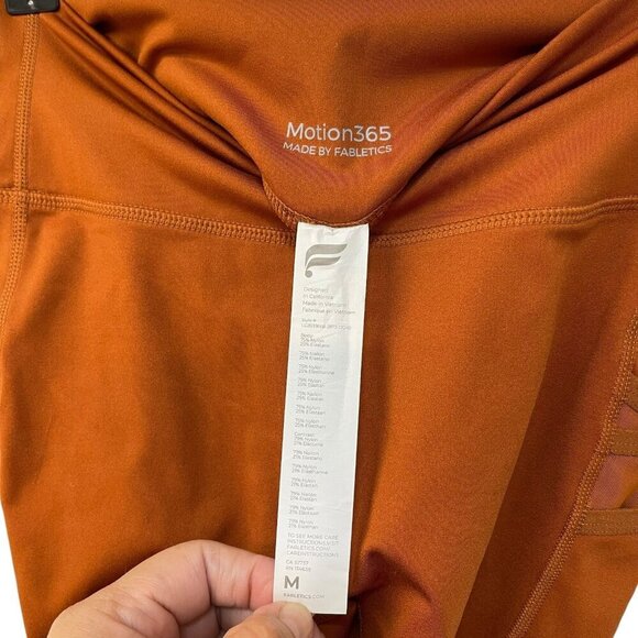 Fabletics Motion 365 Leggings Side Mesh Pockets Size Medium Color Teak Athletic - Picture 4 of 7